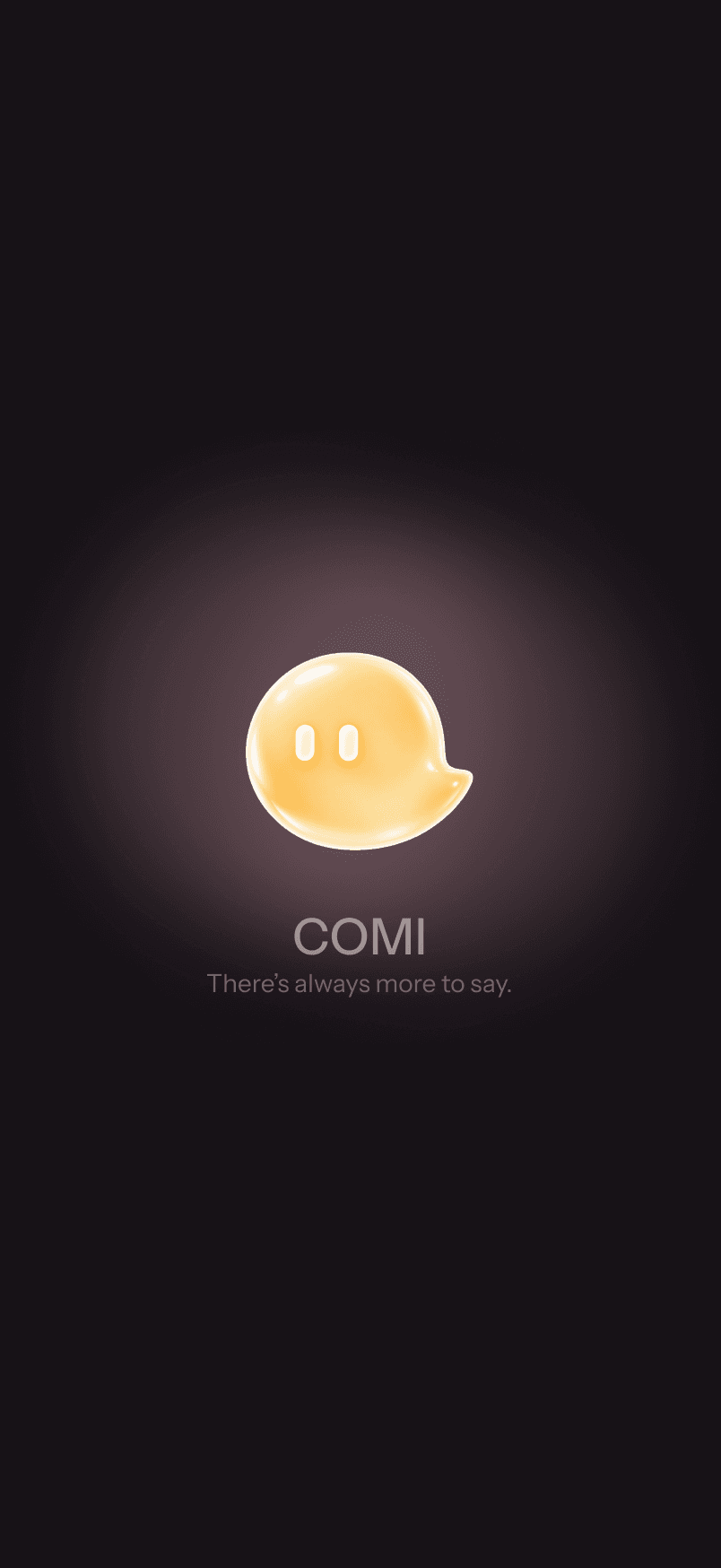 COMI 欢迎页深色模式界面